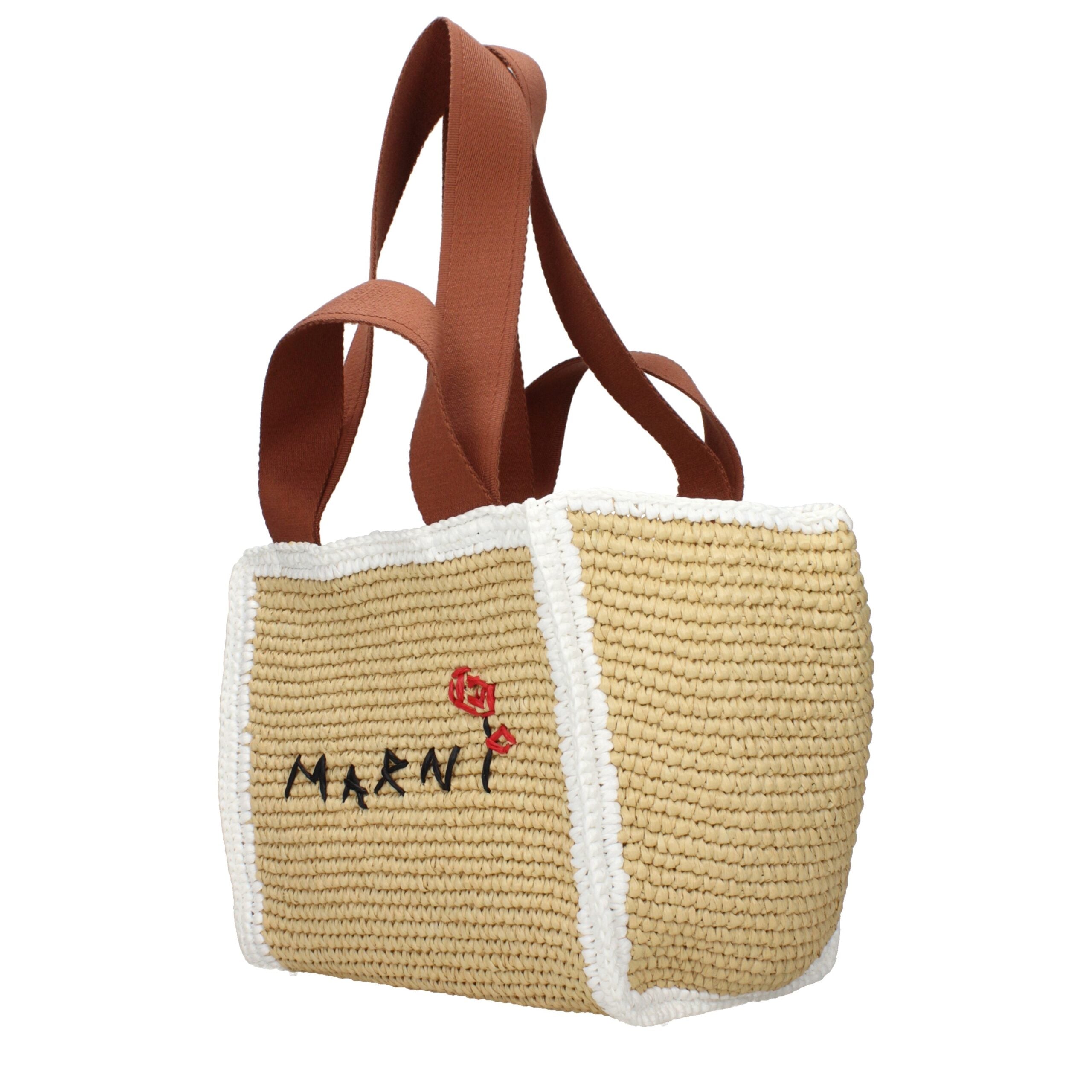 Marni Beige Raffia Handbag